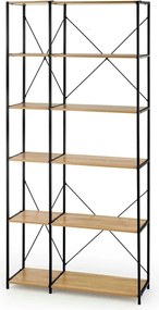 Etajera REG19, stejar sonoma/negru, 90x30x190 cm