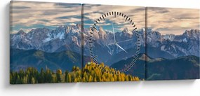 Tablou - panorama montană (cu ceas) (90x30 cm)