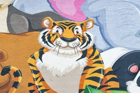 BAMBINO 2651 covor lavabil Animale, junglă pentru copii anti-alunecare - verde / maro