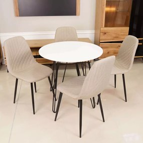 Masa rotunda de sufragerie HARRY 90x90, alb