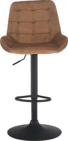 Scaun de bar, material textil Velvet maro, CHIRO NEW