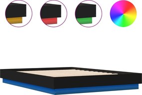 vidaXL Cadru de pat cu LED fără saltea Negru 150x200 cm