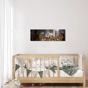 Tablou cu Poarta de pulbere iluminată (cu ceas) (90x30 cm)