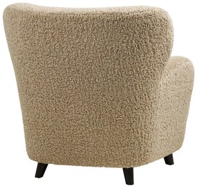 Fotoliu maro deschis cu tapițerie din țesătură bouclé Lunaro – House Nordic