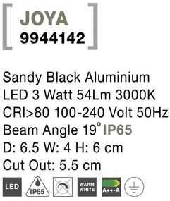 Mini Aplica LED ambientala / incastrabila de iluminat exterior IP65 JOYA II