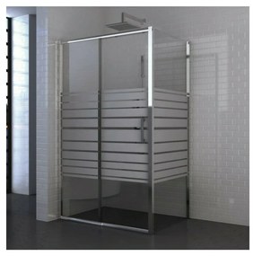 Cabina de dus dreptunghiulara Inter Ceramic cu usa glisanta 160x80 cm crom lucios - transparent cu linii