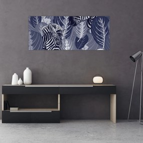 Tablou - Zebre albastre (120x50 cm)
