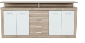 Comoda JUNO - JACHIM NEW, stejar sonoma/alb, PAL, 195x37x97 cm