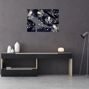 Tablou pe sticlă - Diamante în spațiu (70x50 cm)