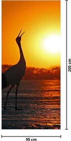 Fototapet pentru ușă - Păsări la apus de soare (95x205cm)