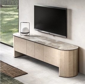 Comodă TV lemn masiv Sable 4 uși, 215 × 50 × 58 cm