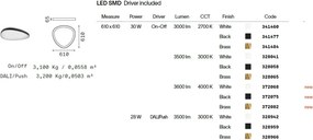 Plafoniera LED design circular GEMINI PL D061 ON-OFF BIANCO 4000K