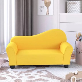 Canapea pentru copii, galben, material textil Galben