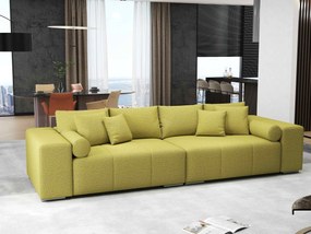 Canapea extensibilă dumonde cu ladă de depozitare si sezut confortabil din spuma high-density, Marbela Enjoy Green XXL 295x100 cm