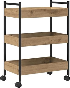 vidaXL Troler de Bucătărie Stejar Artizanal 50 x 30 x 70 cm