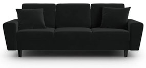 Canapea neagră extensibilă, cu spațiu de depozitare cu tapițerie din catifea 235 cm Kyoto – Cosmopolitan Design