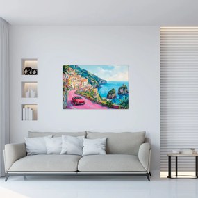 Tablou - Drum roz pe coastă (90x60 cm)