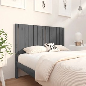 vidaXL Tăblie de pat, gri, 125,5x4x100 cm, lemn masiv de pin