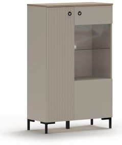 Vitrină Demandaron 2 (taupe + stejar silverjack). 1116816