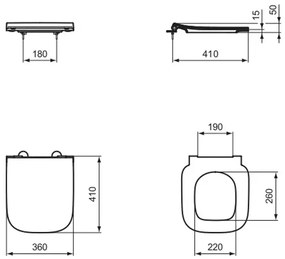 Capac WC Ideal Standard I.life S, subtire, softclose, alb - T532901