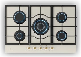Klarstein Victoria 5, plită pe gaz, 5 arzătoare, arzătoare Sabaf, suprafață din sticlă ceramică, aspect retro