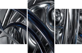 Tabloul cu abstracție gri cu albastru (90x60 cm)