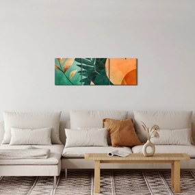 Tablou - Motive naturale geometrice (cu ceas) (90x30 cm)