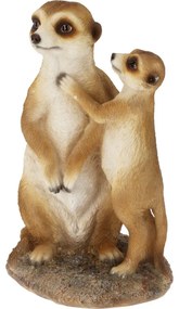 Decorațiune de grădină Suricate, 14 x 11 x în.24cm, poliresină