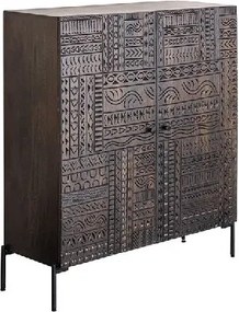 Comoda lemn de mango relief 3D TRIBAL 120cm