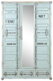 Dulap turcoaz, din metal, stil industrial, Cargo