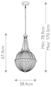 Lustră pe cablu ASTER 3xE14/60W/230V aurie Kichler