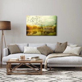 Tablou peisajului pictat cu sediul (90x60 cm)
