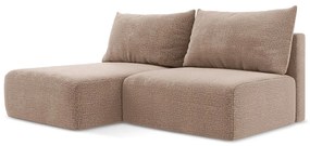 Colțar maro deschis extensibil/cu spațiu de depozitare (cu colț pe partea stângă) Kalena – Makamii