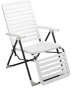 Scaun de grădină pliabil cu suport pentru picioare