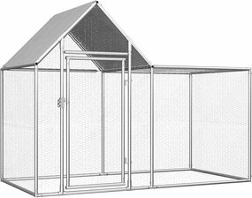 vidaXL Coteț pentru păsări, 2 x 1 x 1,5 m, oțel galvanizat