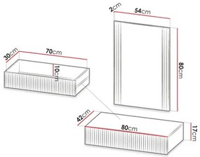 Masă de toaletă Teldaruna Grey (antracit) (cu oglindă). 1106147