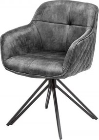 Set 2 scaune moderne pivotante Euphoria gri inchis