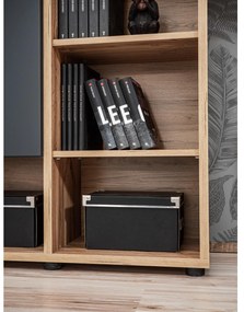 Mobilier living Siluett (antracit + stejar wotan) (cu iluminat LED). 1097583