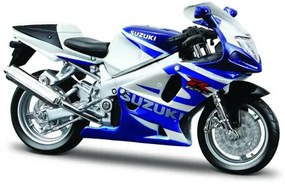 Macheta Motocicleta Bburago 1:18 Suzuki GSX-R750 Alb Albastru, BB51030-51008