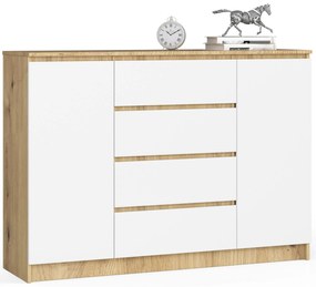 Comodă Keanu IV (stejar artisan + alb). 1070885