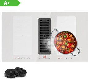 Klarstein Full House 77 Down Air System, aragaz cu inductie + hota, 477 m³/h, clasa de eficienta energetica A