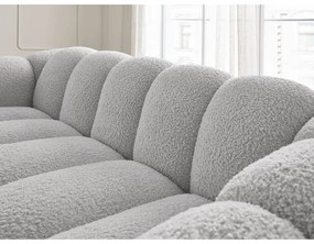 Canapea gri deschis cu tapițerie din țesătură bouclé 232 cm Hippolyte – Bobochic Paris
