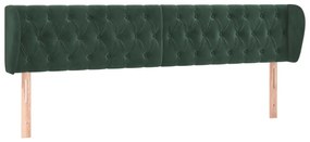 3117549 vidaXL Tăblie de pat cu aripioare verde închis 203x23x78/88 cm catifea