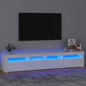 3152730 vidaXL Dulap TV cu lumini LED, alb, 210x35x40 cm