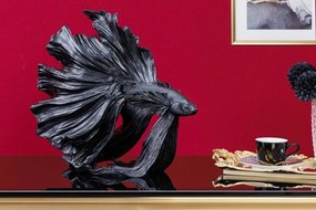 Statueta decorativa extravaganta Fisch Crowntail 35cm, negru