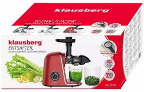 Storcator de fructe si legume Klausberg KB 7870, 150 W, 700 ml, Reverse, Accesorii, Rosu