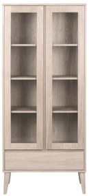Vitrină în culoare naturală cu aspect de lemn de stejar 80x178 cm Nagano – Actona