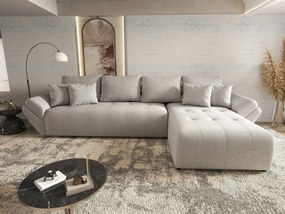 Colțar extensibil dumonde cu ladă de depozitare si sezut confortabil din spuma high-density, Berlin XL Euphoria Dove 350x185 cm II