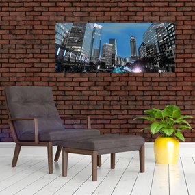 Tablou cu oraș nocturn (120x50 cm)