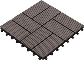vidaXL Plăci pentru Deck 11 pcs Maro închis 30 x 30 cm Lemn compozit